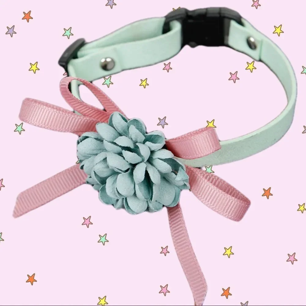 ⛔️ CLEARANCE ⛔️ Blue Tosca Flower Pet Collar